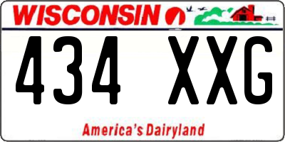 WI license plate 434XXG