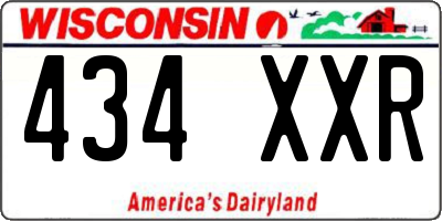 WI license plate 434XXR