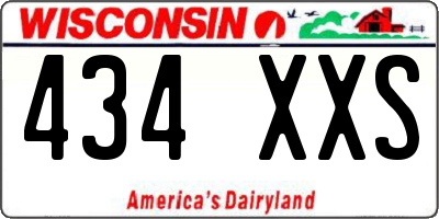 WI license plate 434XXS