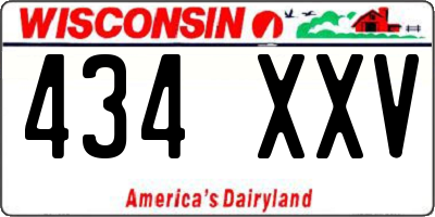 WI license plate 434XXV