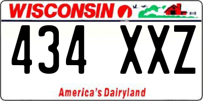 WI license plate 434XXZ