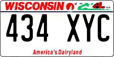 WI license plate 434XYC