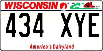 WI license plate 434XYE