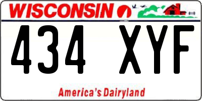 WI license plate 434XYF