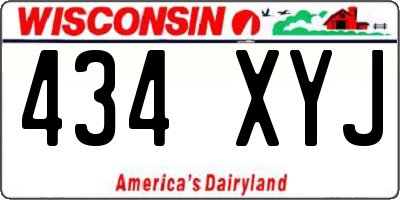 WI license plate 434XYJ