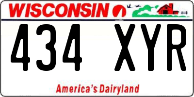 WI license plate 434XYR