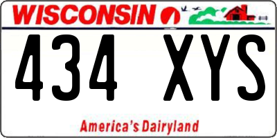 WI license plate 434XYS