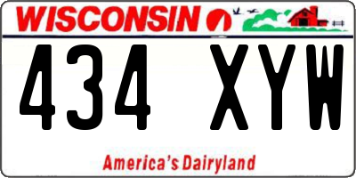 WI license plate 434XYW