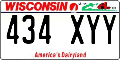 WI license plate 434XYY