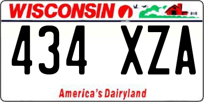 WI license plate 434XZA