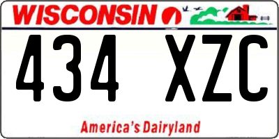 WI license plate 434XZC