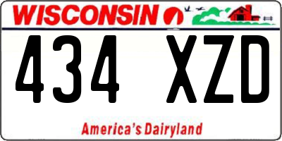 WI license plate 434XZD