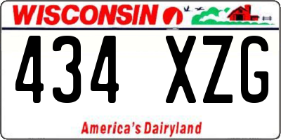 WI license plate 434XZG