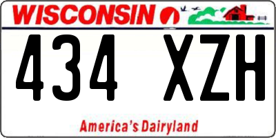 WI license plate 434XZH