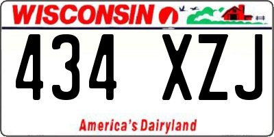 WI license plate 434XZJ