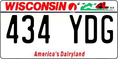 WI license plate 434YDG