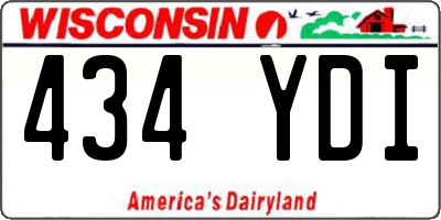 WI license plate 434YDI