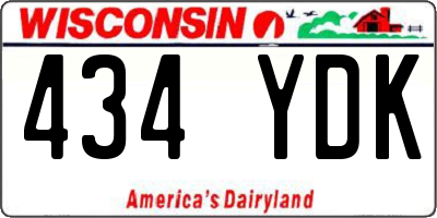 WI license plate 434YDK