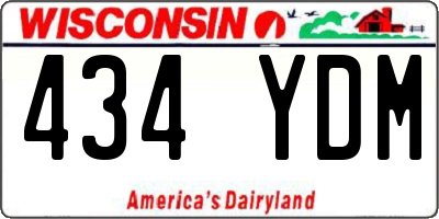 WI license plate 434YDM