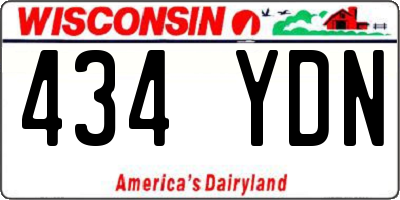 WI license plate 434YDN