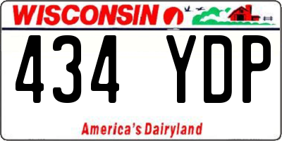 WI license plate 434YDP