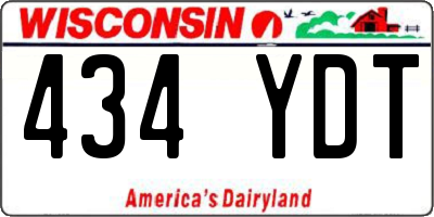 WI license plate 434YDT