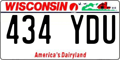 WI license plate 434YDU
