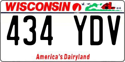 WI license plate 434YDV