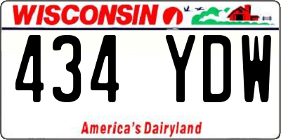 WI license plate 434YDW