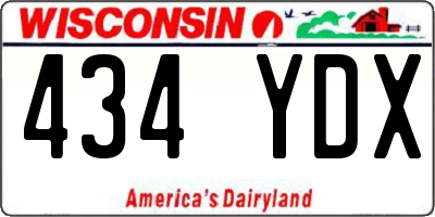 WI license plate 434YDX