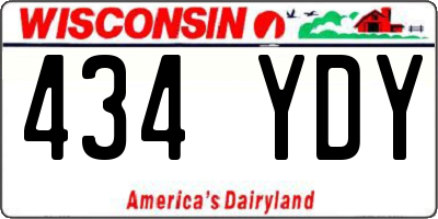 WI license plate 434YDY