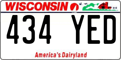 WI license plate 434YED