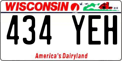 WI license plate 434YEH