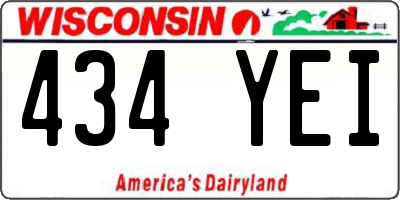 WI license plate 434YEI