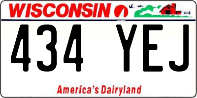WI license plate 434YEJ