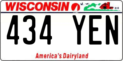 WI license plate 434YEN
