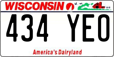 WI license plate 434YEO