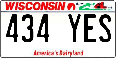WI license plate 434YES