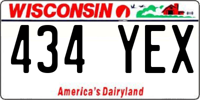 WI license plate 434YEX
