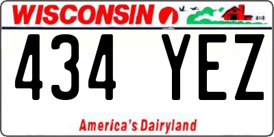 WI license plate 434YEZ