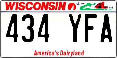 WI license plate 434YFA