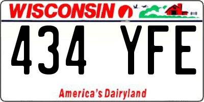 WI license plate 434YFE