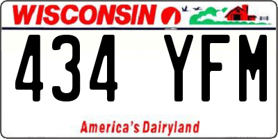 WI license plate 434YFM