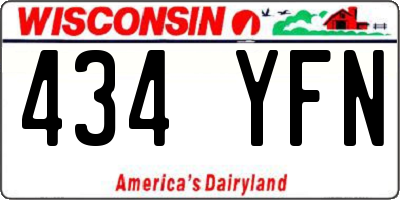 WI license plate 434YFN