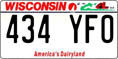 WI license plate 434YFO