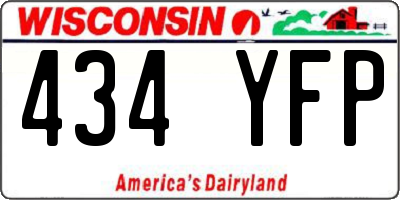 WI license plate 434YFP