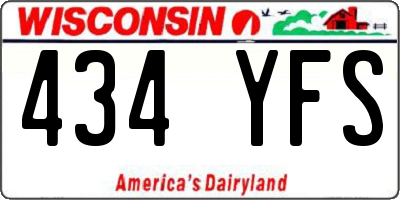 WI license plate 434YFS
