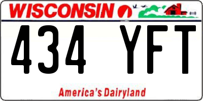 WI license plate 434YFT