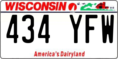 WI license plate 434YFW