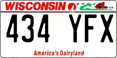 WI license plate 434YFX